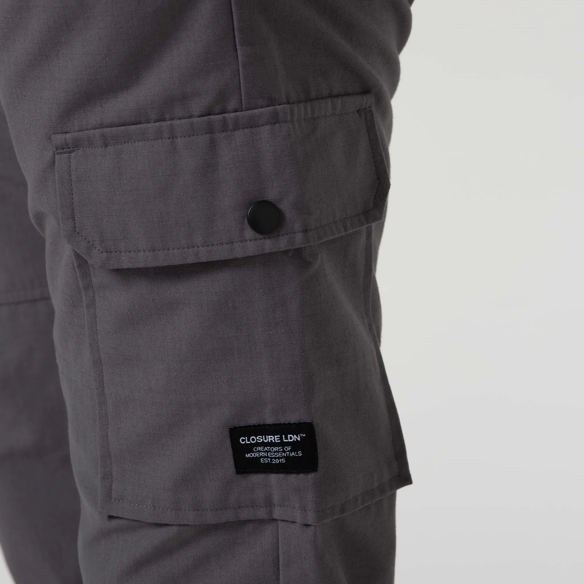 Stretch Fit Durable Activewear Ripstop Open Hem Cargo Pant | Charcoal