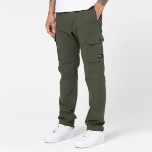 Premium Stretch Plaid detail Ripstop Open Hem Cargo Pant | Khaki