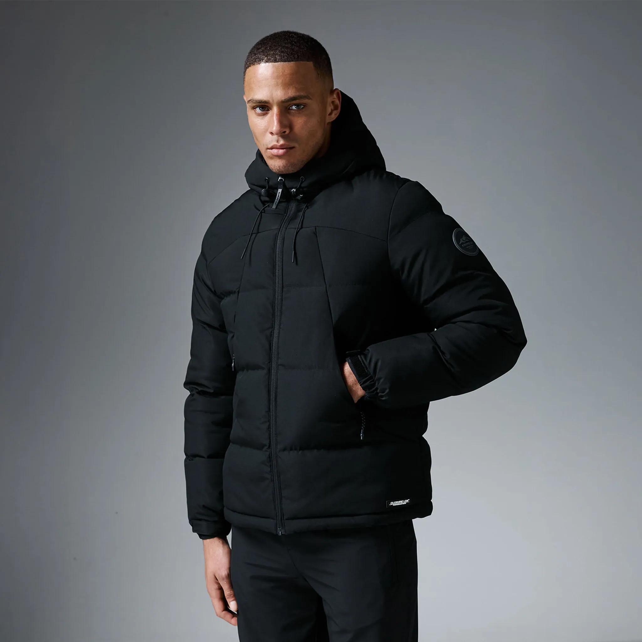WaterResistant Coating Ripstop Racer Puffer Jacket | Black