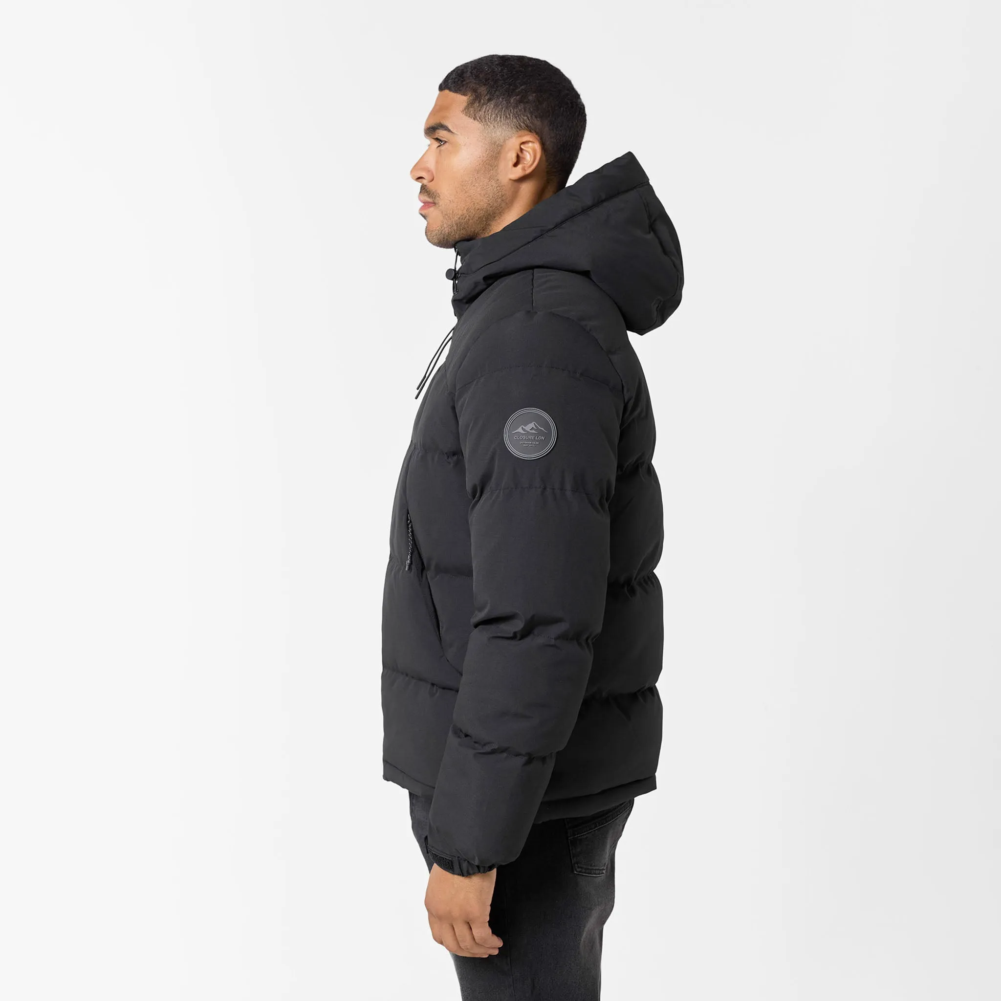 Ripstop Racer Puffer Jacket | Black Mild Weather Layer