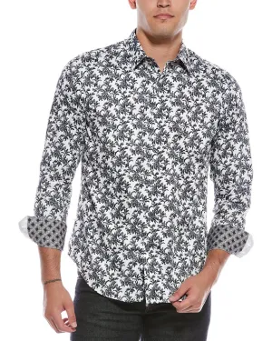Robert Graham Delson Classic Fit Shirt Ombre look Cool Comfort