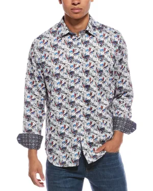 Relaxed Look Customizable Design Robert Graham Fenton Classic Fit Woven Shirt