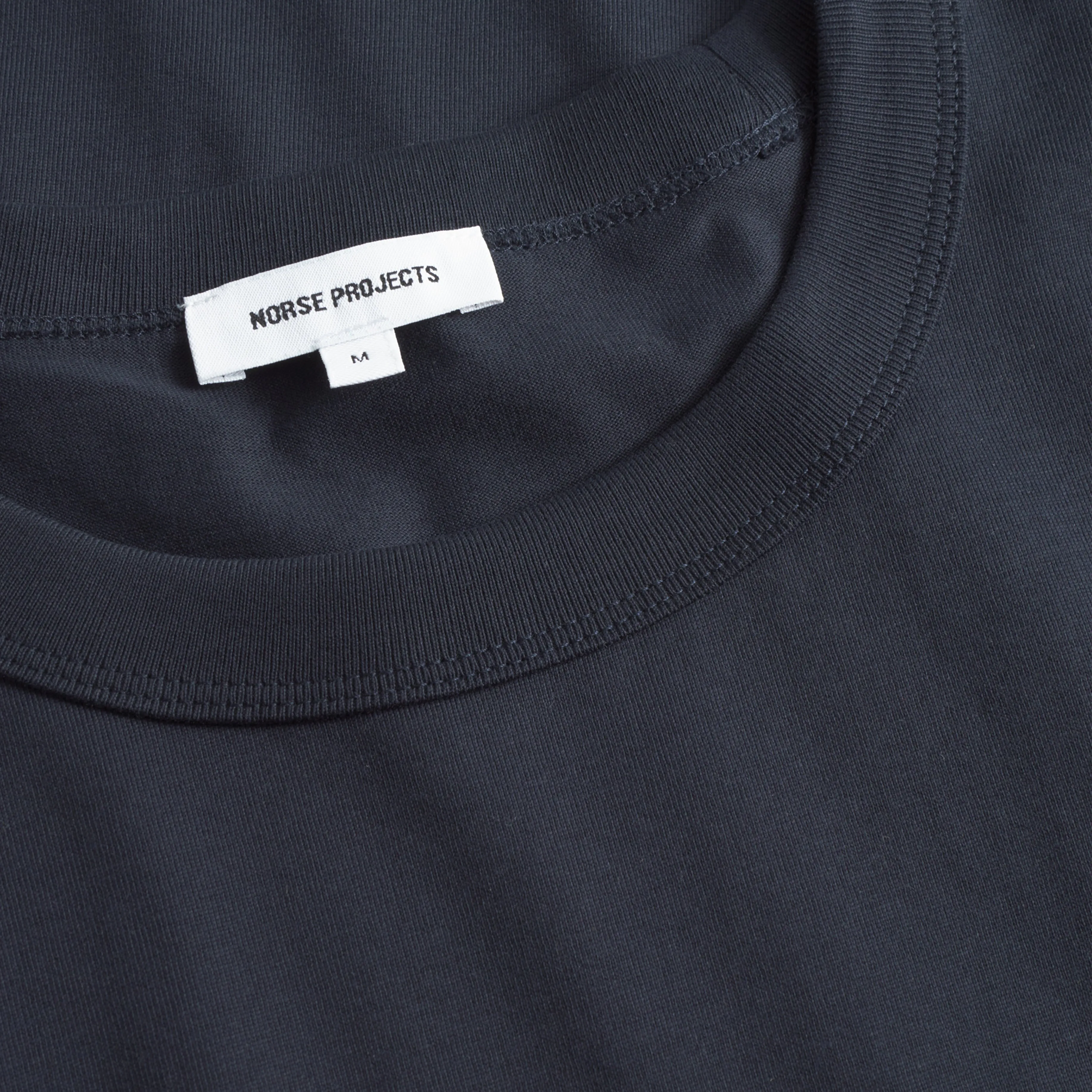 Norse Projects Holger Organic Department Print T-Shirt Dark Navy Snag Resistant Surface