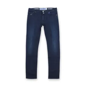 Jacob Cohen - Chris Skinny Fit Jeans in Dark Blue Modern Minimalist Rainy Day