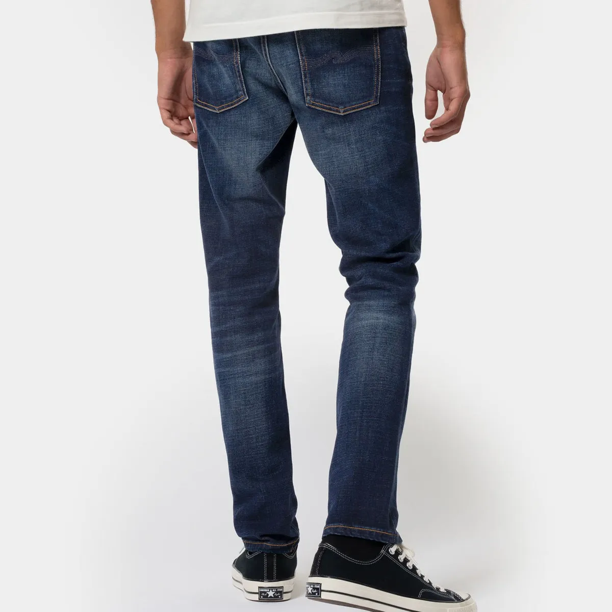 Nudie Jeans - Lean Dean Dark Deep Worn Jeans Modern Textured Quick Dry Weave Technology