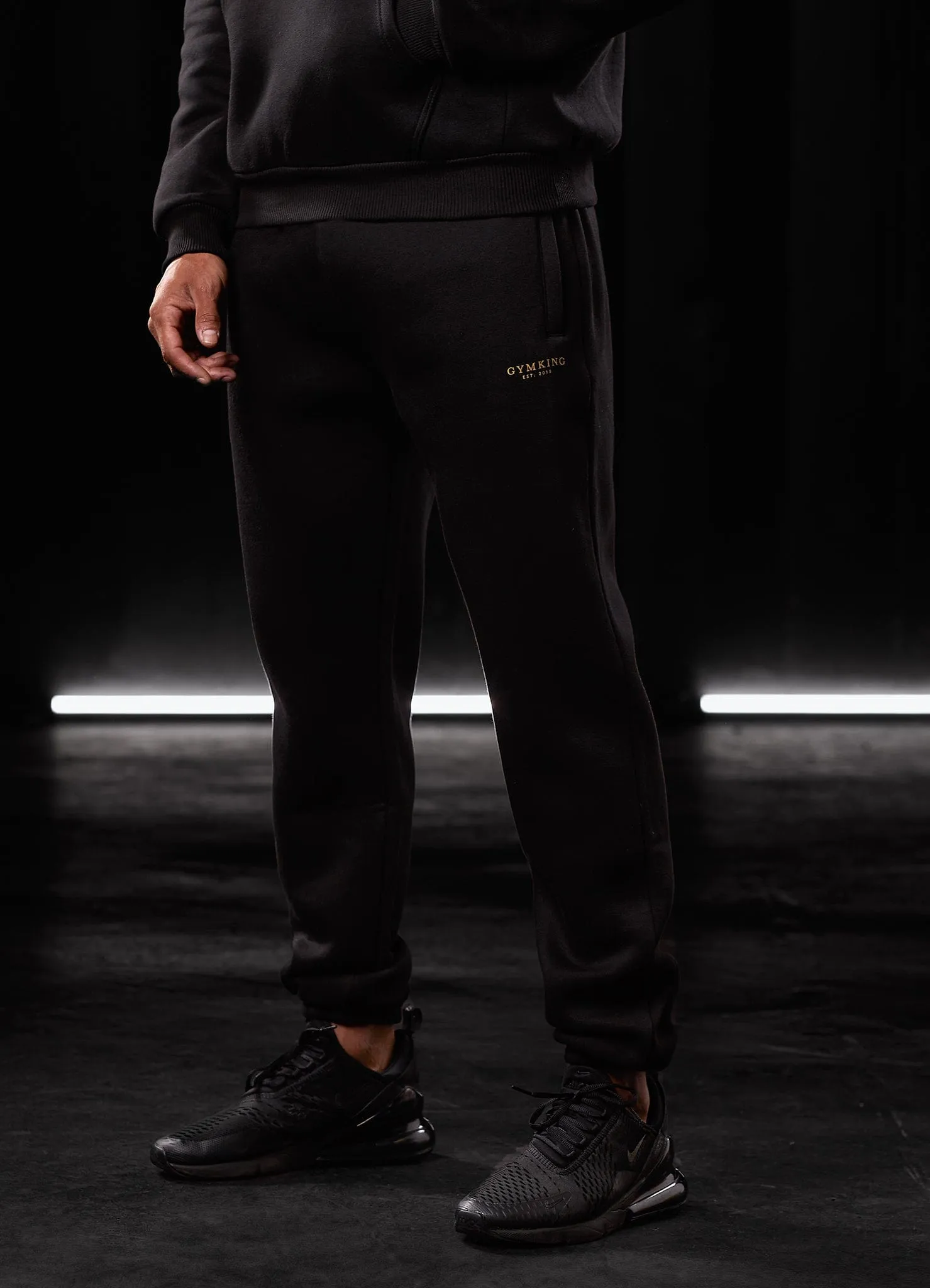 Chic Appeal Casual Comfort Layers Gym King Oversized Logo Jogger - Black/Gold
