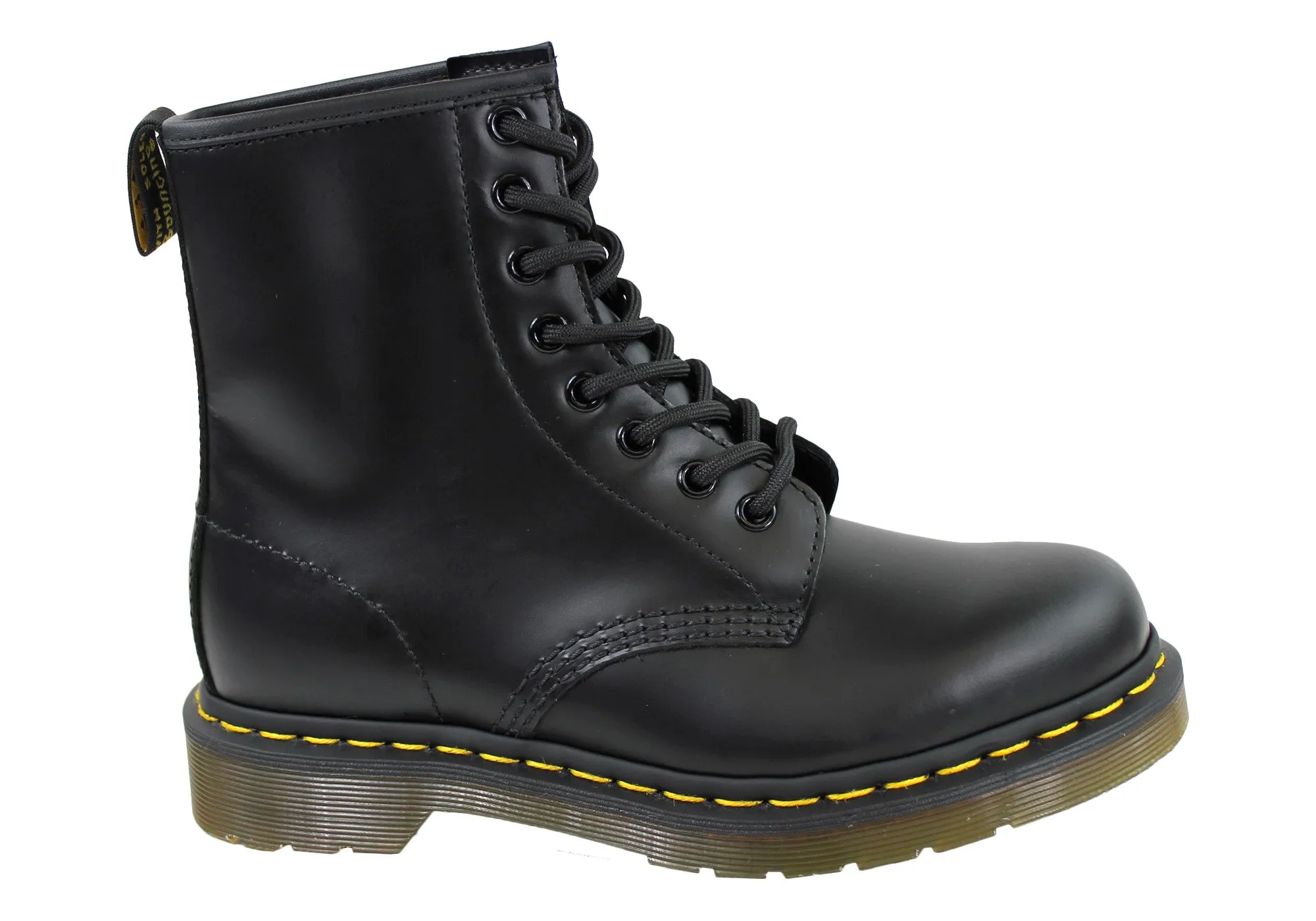 Dr Martens 1460 Black Smooth Unisex Leather Lace Up Fashion Boots Clean Lines