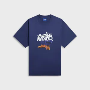 Sleeveless freedom Party fun Awake NY Stomper Tee - Navy