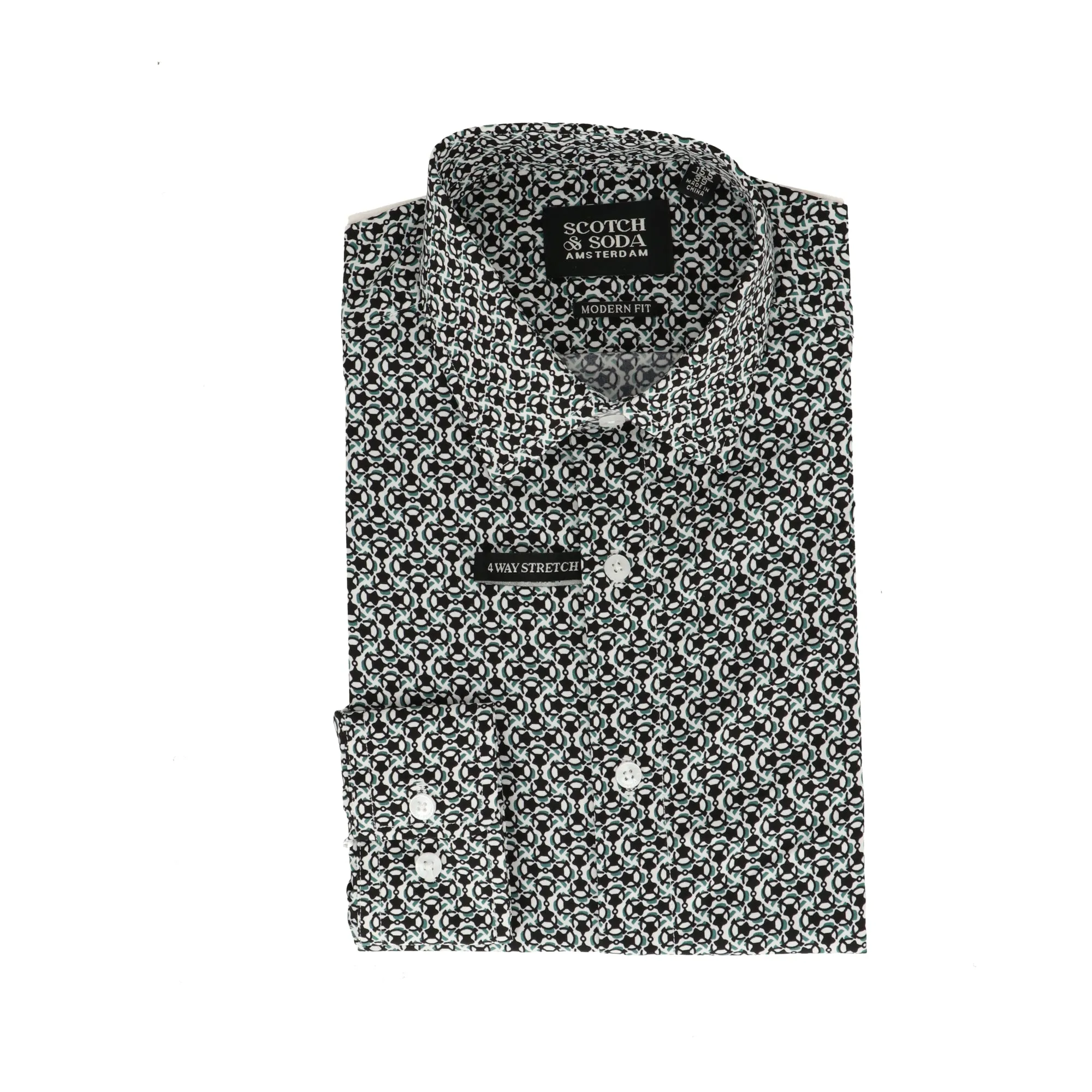 Creative Professional Scotch & Soda Mens Black/White Dress Shirt