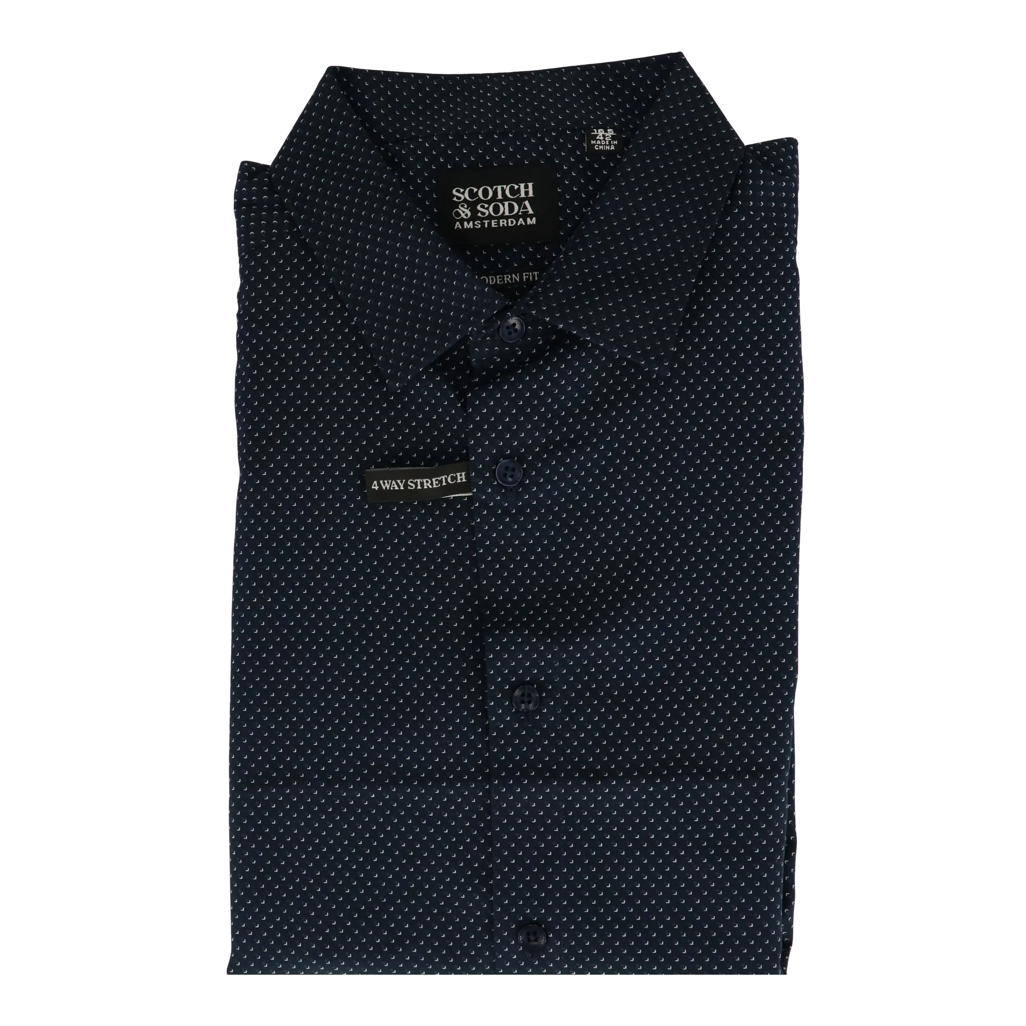 Scotch & Soda Mens Navy Dress Shirt Fashion Forward All-Purpose Wear