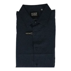 Comfort Stretch Scotch & Soda Mens Navy Dress Shirt