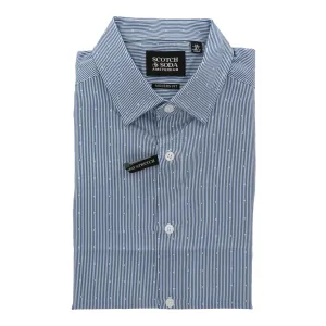 Seamless Side Panels Scotch & Soda Mens Navy/White Dress Shirt