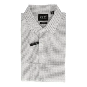 Scotch & Soda Mens White Multi Dress Shirt Comfort Fit Sustainable Weave