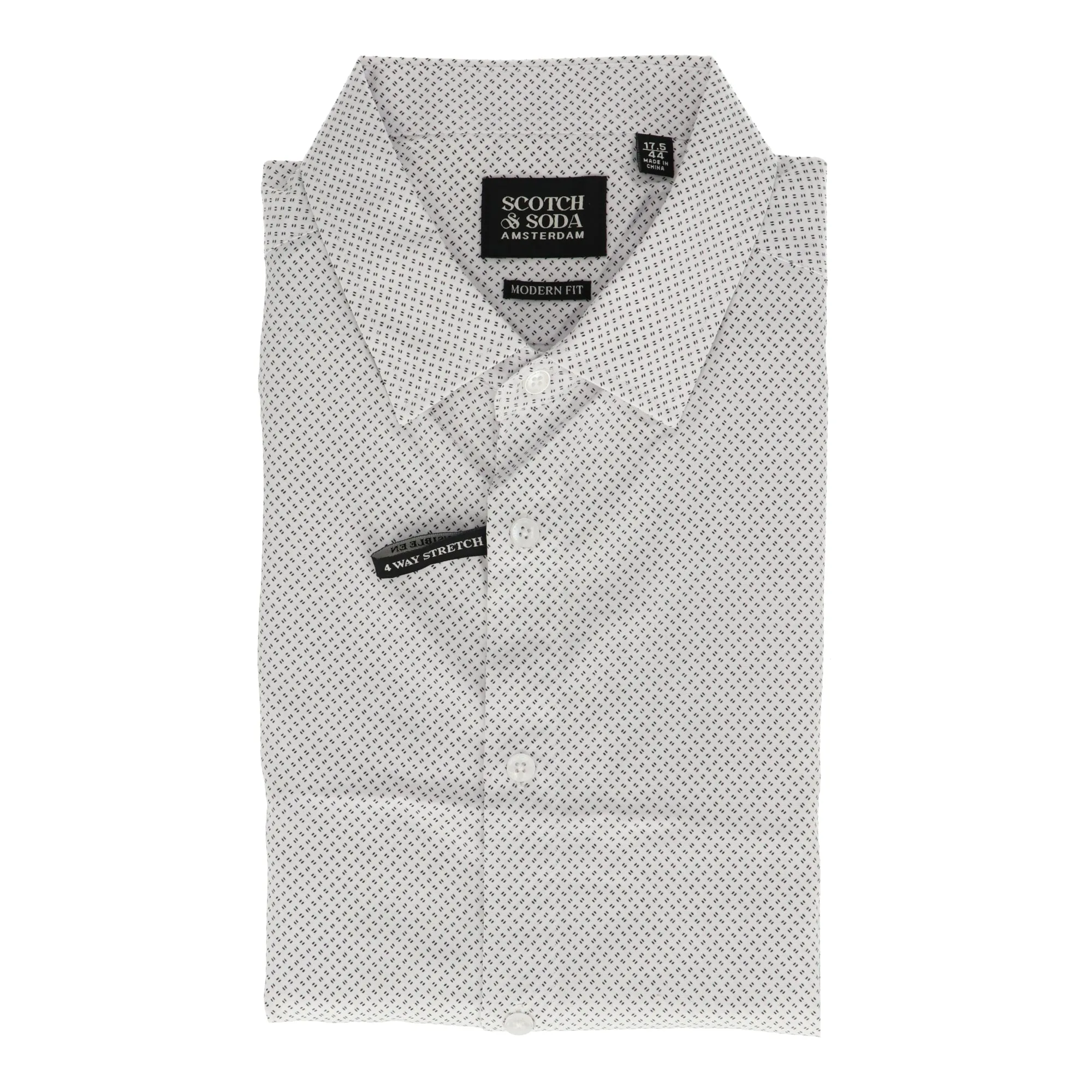 Double Stitched Hems Scotch & Soda Mens White Multi Dress Shirt