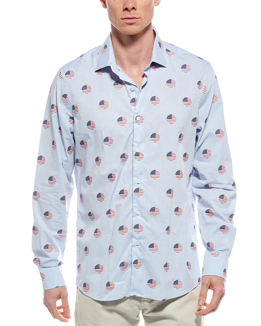 Bold Print Unisex style Scott Barber American Flag Dot Shirt
