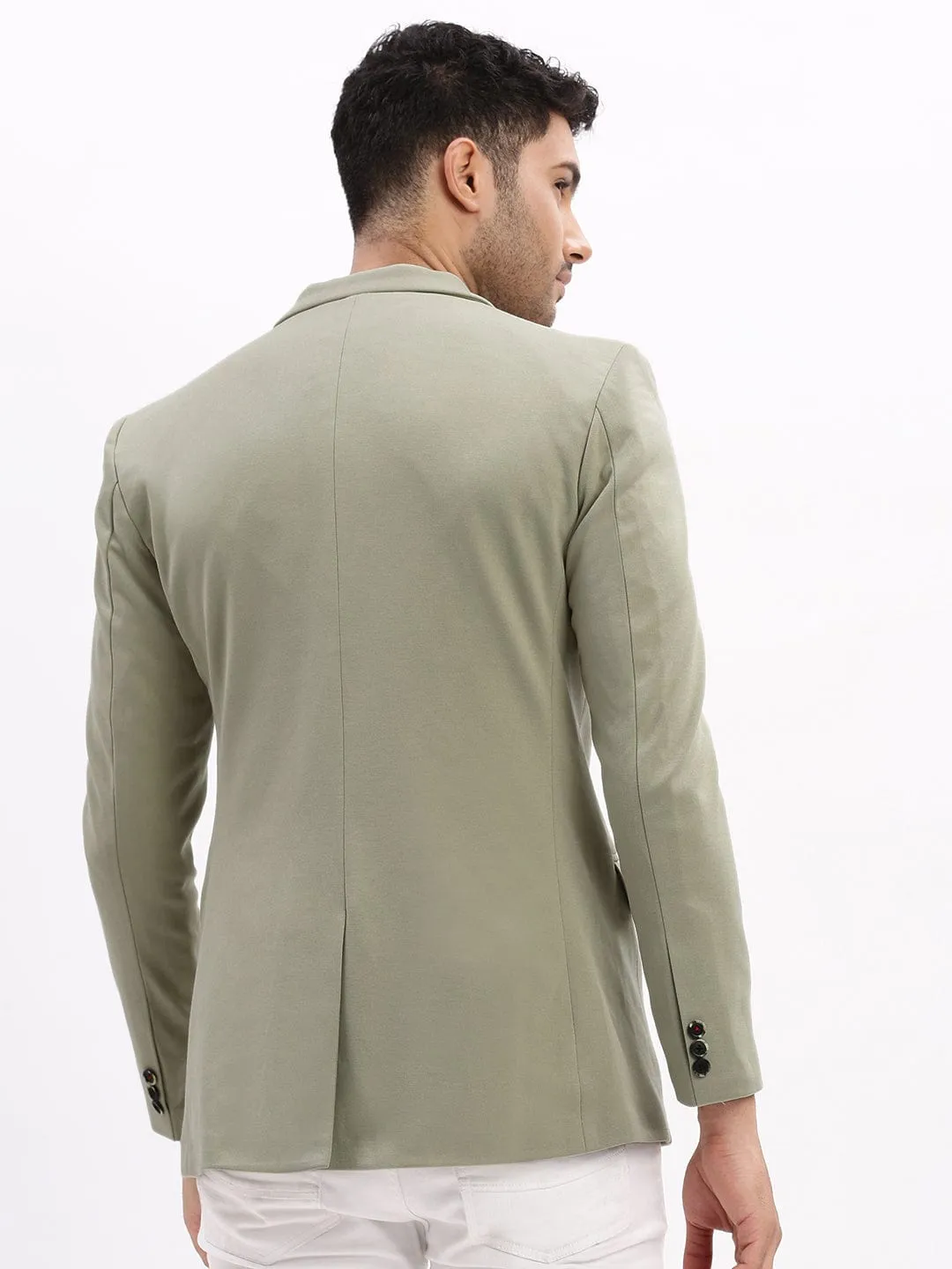 Waterproof Design Oversized Silhouette Men's Sea Green Single Breasted Notched Lapel Collar Casual Blazer