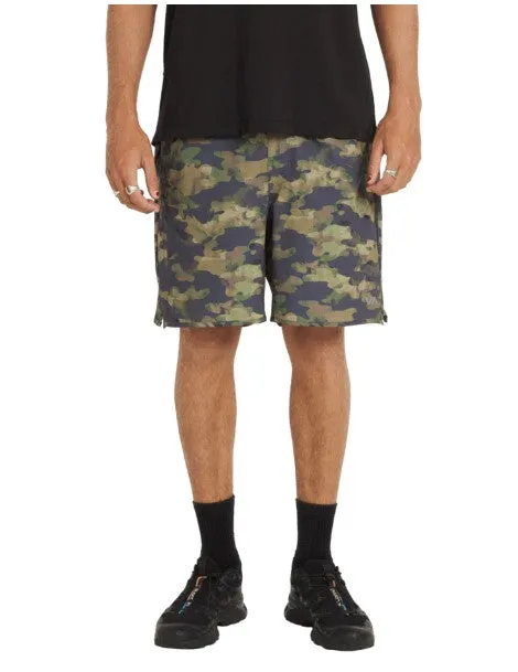 laid-back style mesh ventilation RVCA Mens Shorts Yogger Stretch Contrast 17"