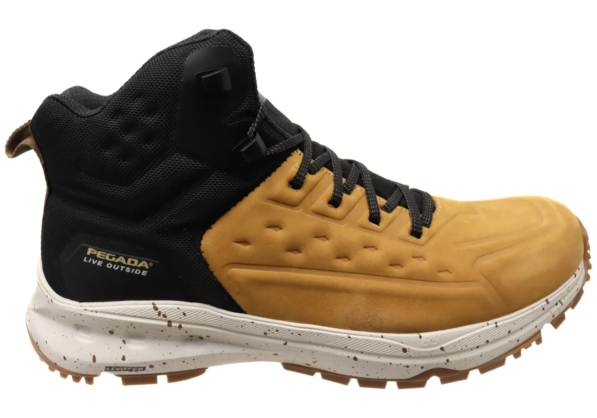 Pegada Pinjaro Mens Comfortable Leather Lace Up Boots Made In Brazil Lightweight Design