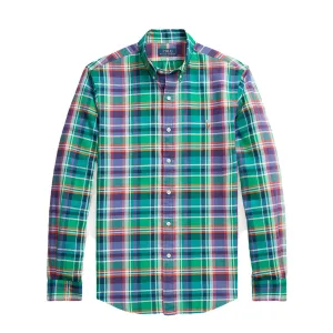 Soft Touch Polo Ralph Lauren Slim Fit Check Shirt Green / Purple Multi