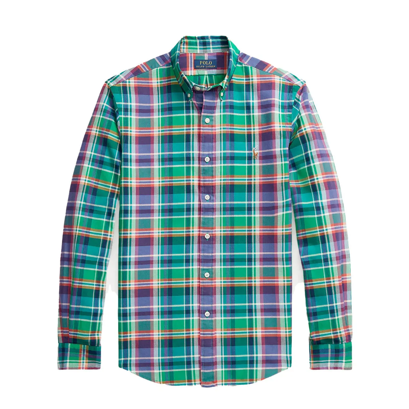Soft Touch Polo Ralph Lauren Slim Fit Check Shirt Green / Purple Multi