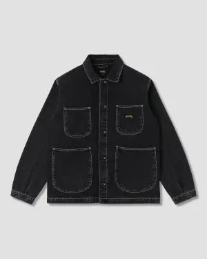 Water Repellent Fabric Effortless Look Stan Ray Coverall Jacket Stonewashed Black Denim