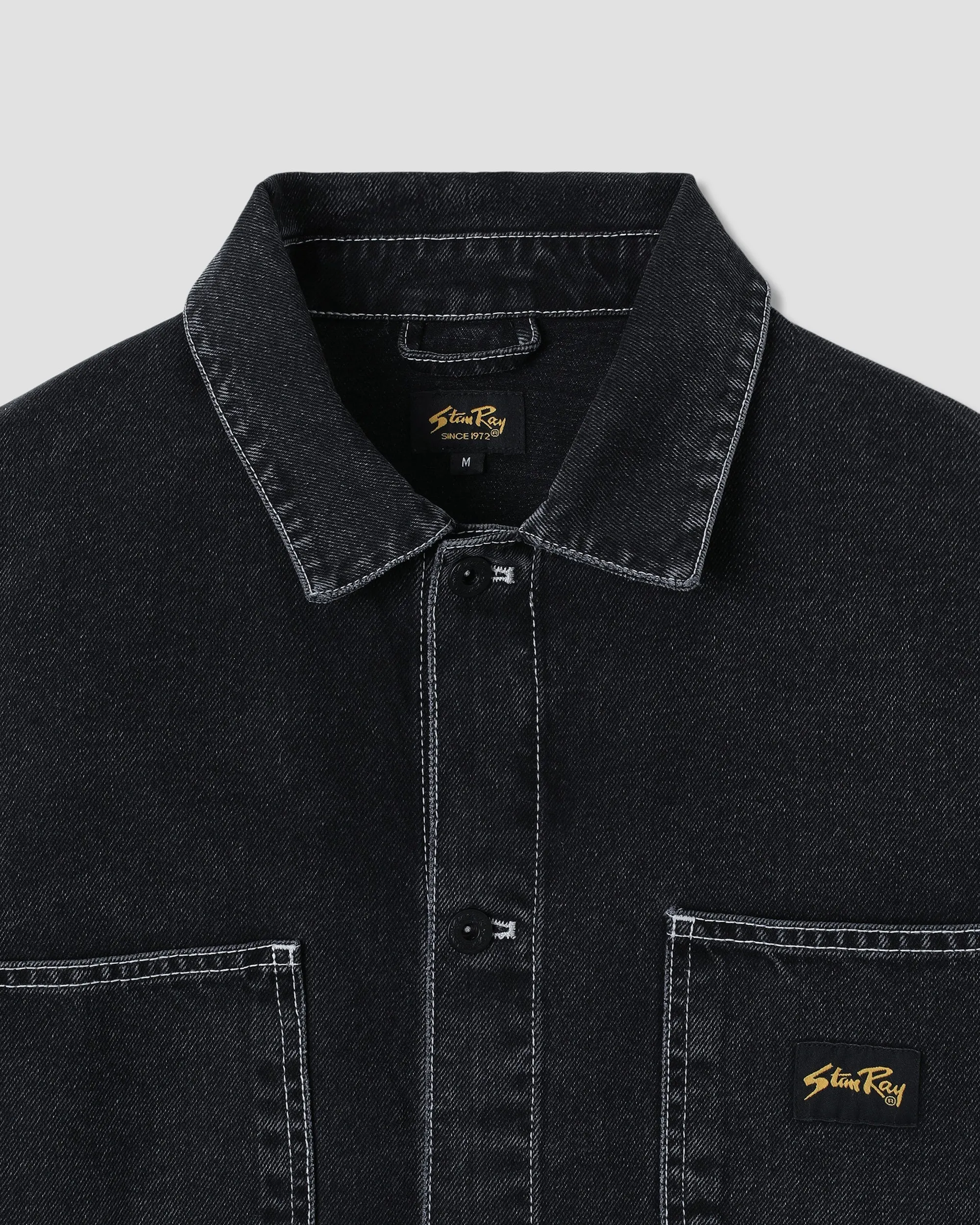 Modern Street Stan Ray Coverall Jacket Stonewashed Black Denim