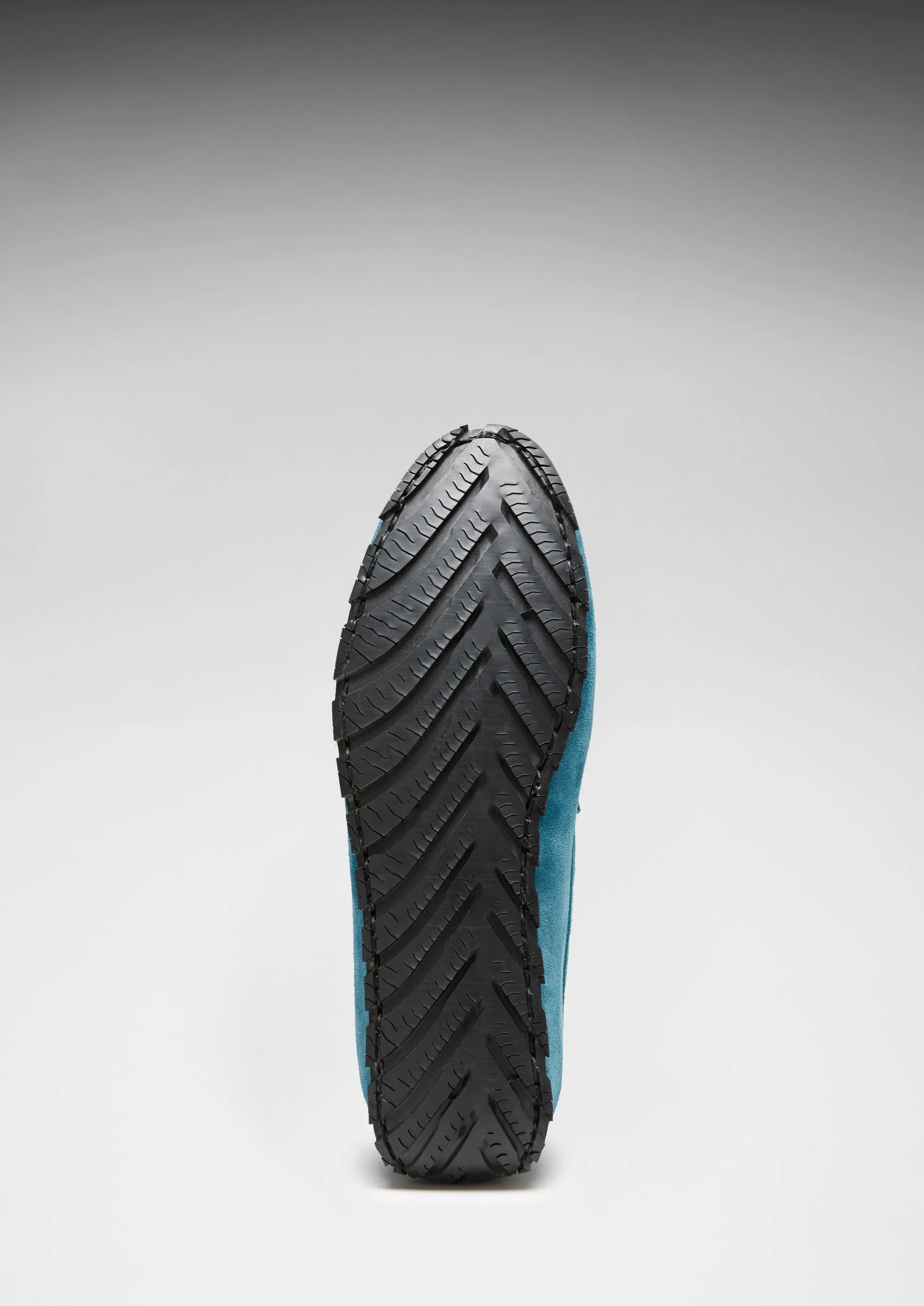 Leather Lining Tyre Sole Driving Loafers, petrol blue suede