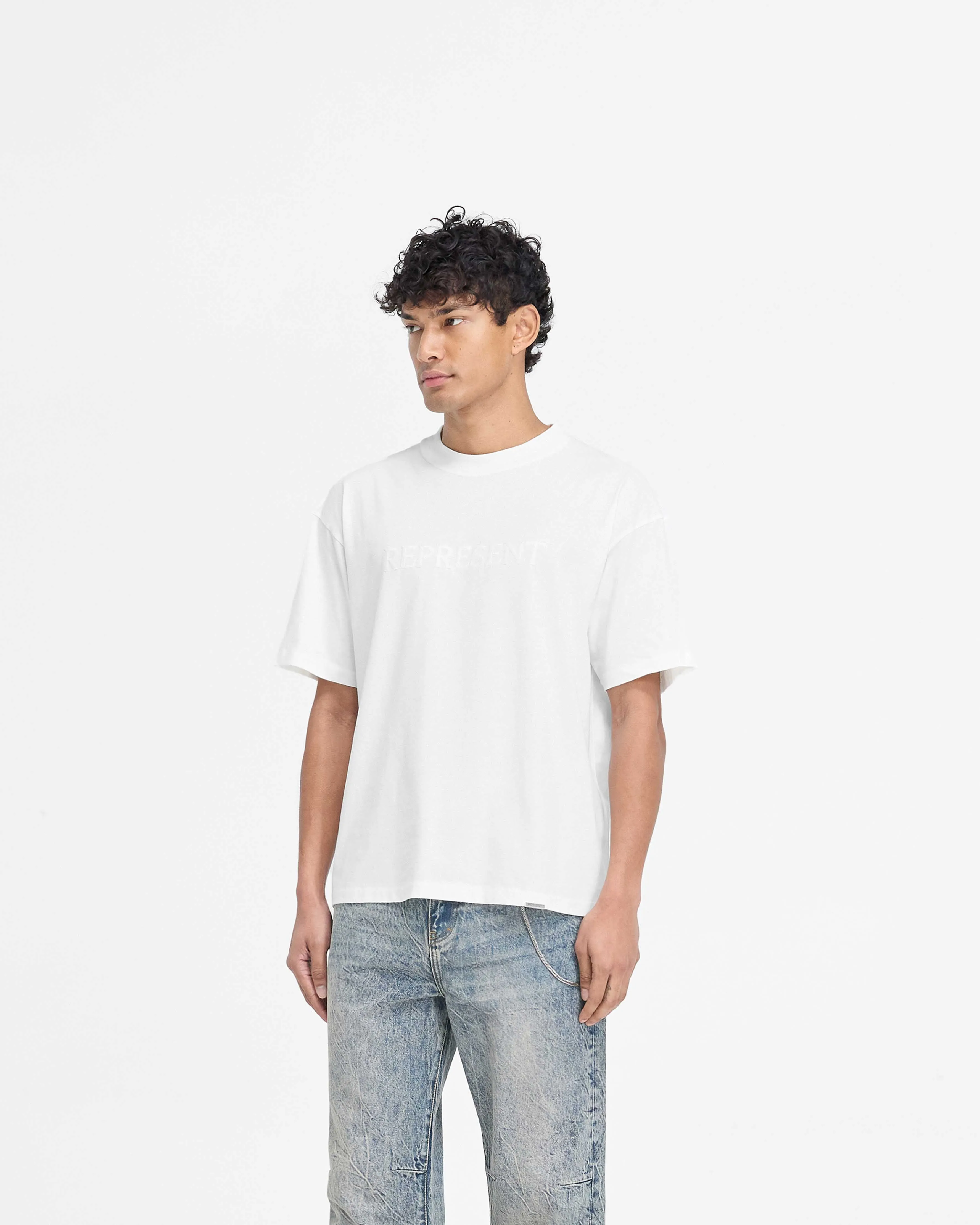 Essential Style Wear Serif Logo T-Shirt - Flat White