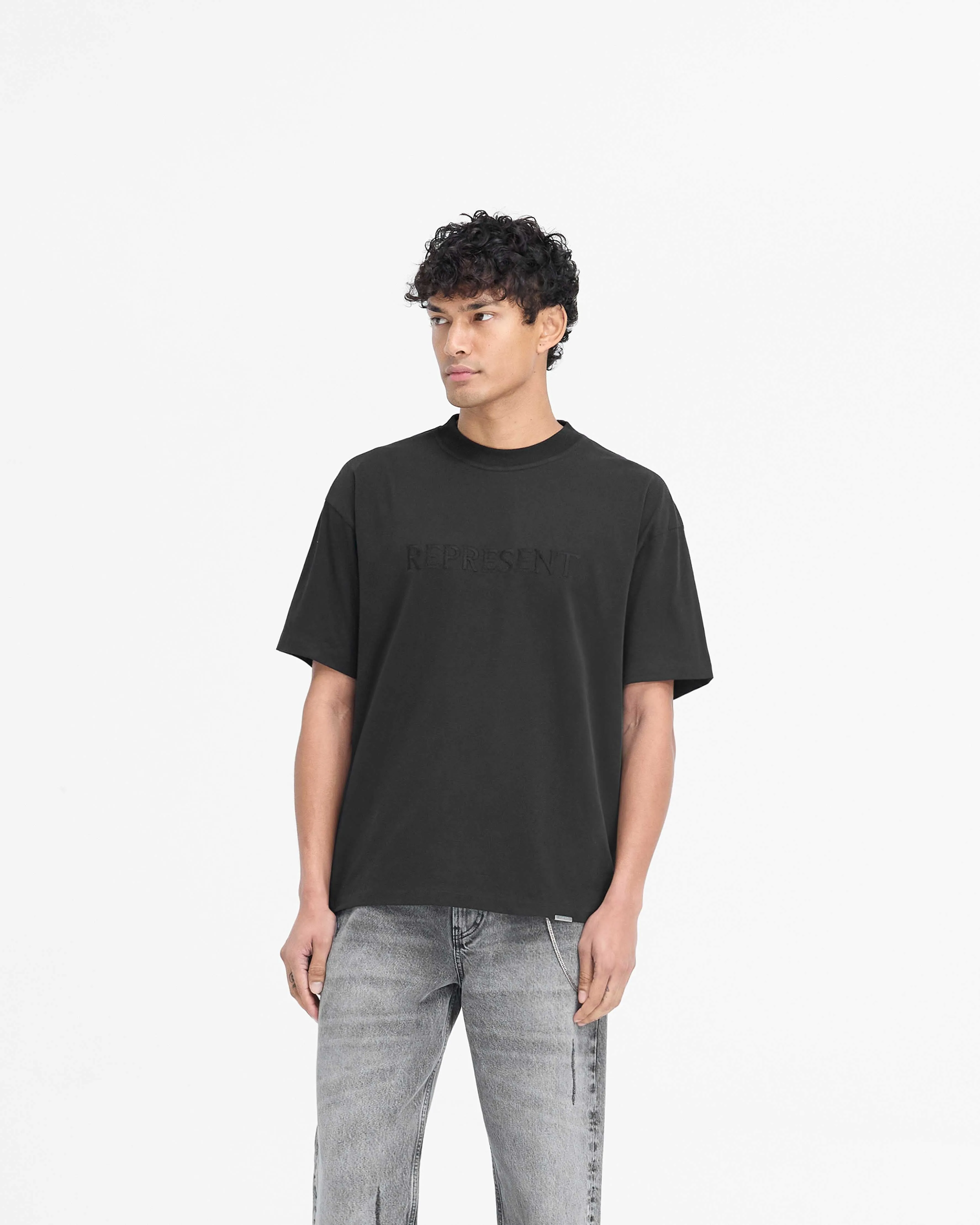 Functional Fit Serif Logo T-Shirt - Jet Black