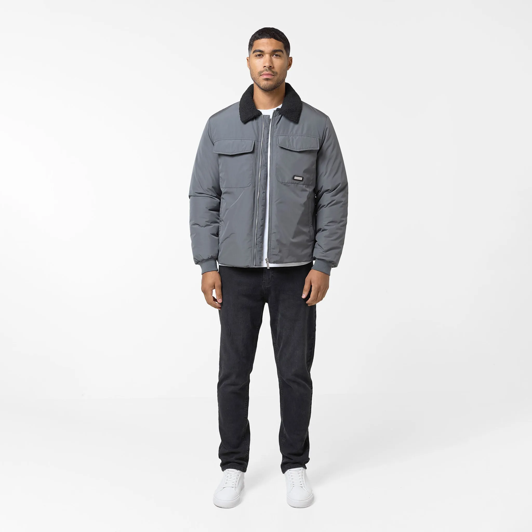 Padded Coach Smart Jacket | Charcoal Long Length Outdoor Adventure