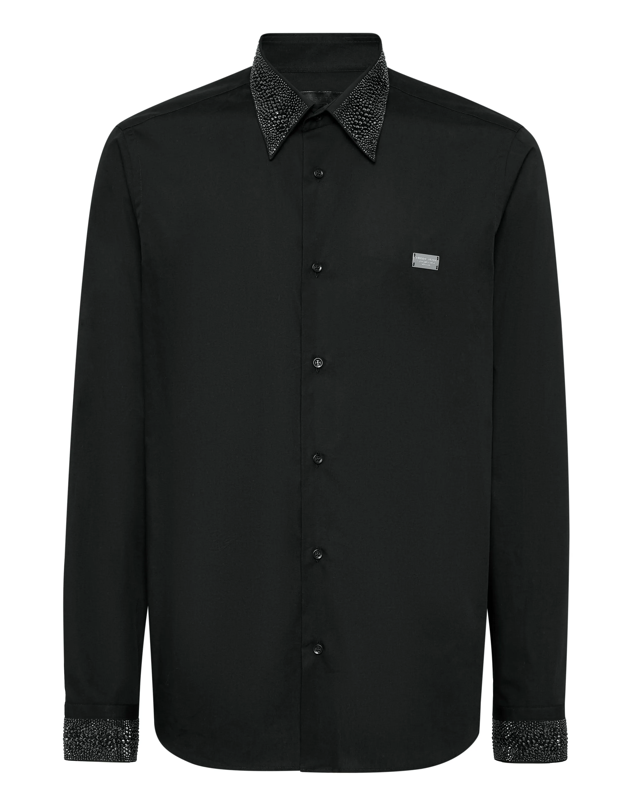 Shirt Sugar Daddy Cut LS Strass Checkered Print Brushed Inner Lining