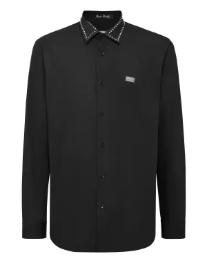 Shirt Sugar Daddy Cut LS Studs Casual Chic Layering Piece