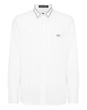 Shirt Sugar Daddy Cut LS Studs Comfy Layer Simple Elegance