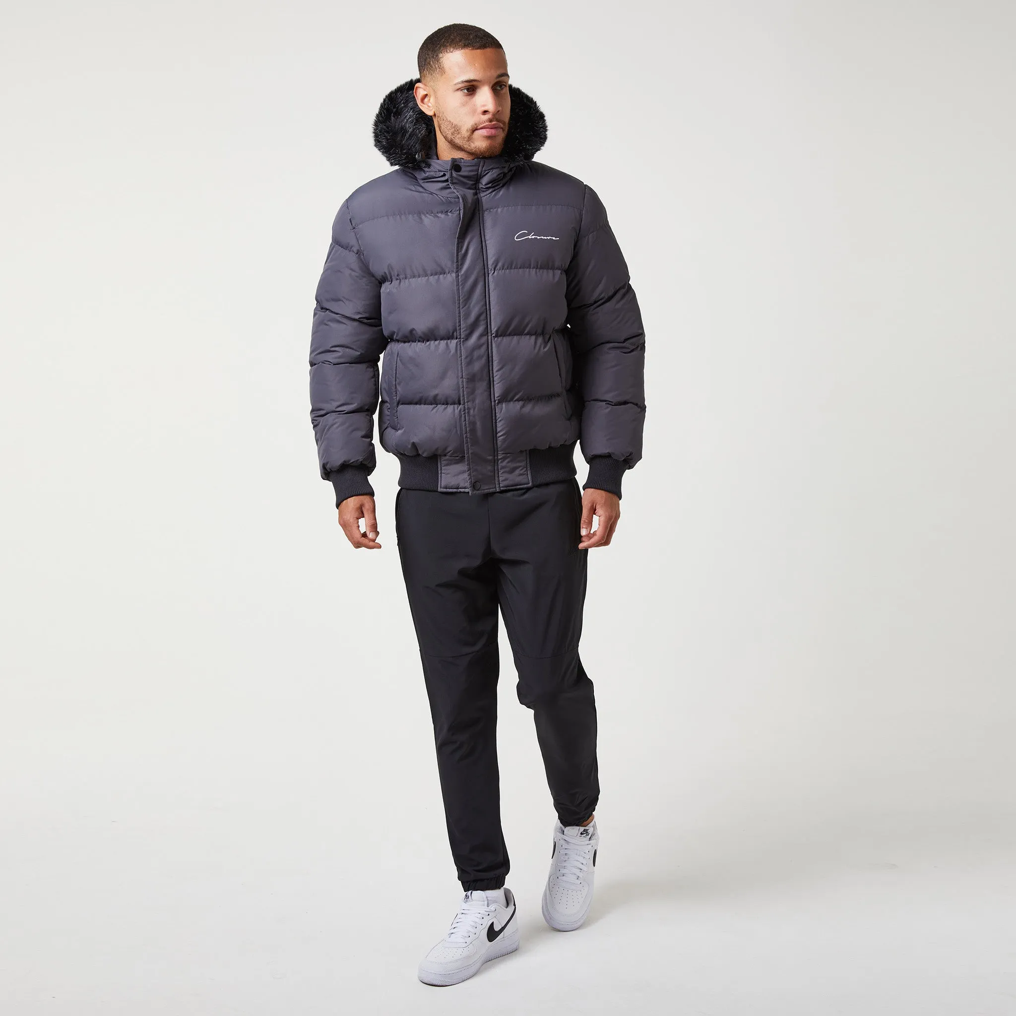 Short Puffer Parka | Charcoal YKK Fasteners TapedZippers