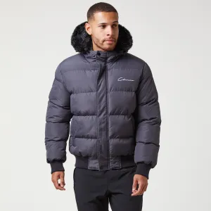 Short Puffer Parka | Charcoal Abrasion Resistant Shell Windproof Hood