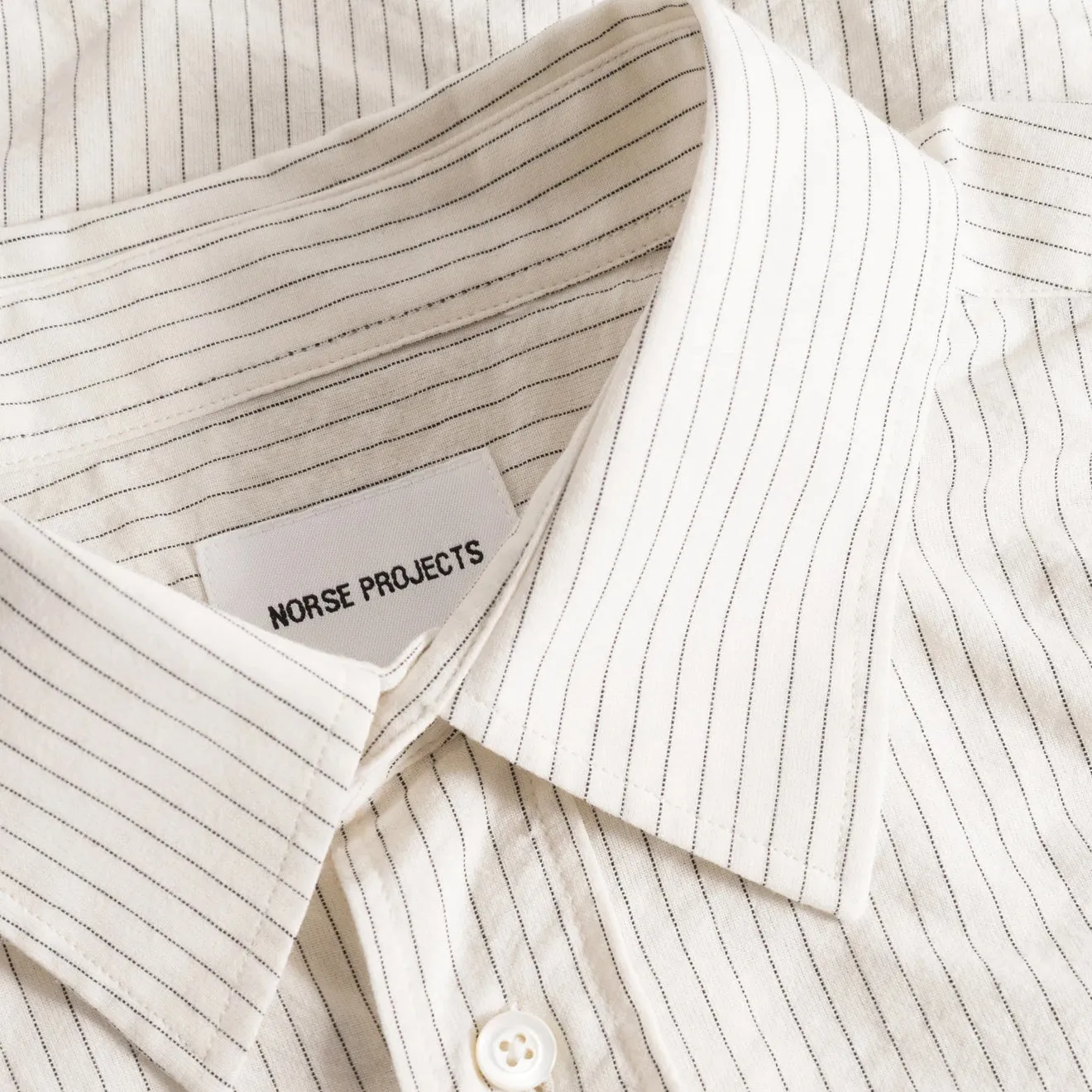 Norse Projects Mo Oversized Striped Shirt Ecru Pastel Shade Trendy Pattern