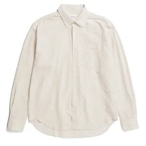 Norse Projects Mo Oversized Striped Shirt Ecru Static Dissipating Fiber
