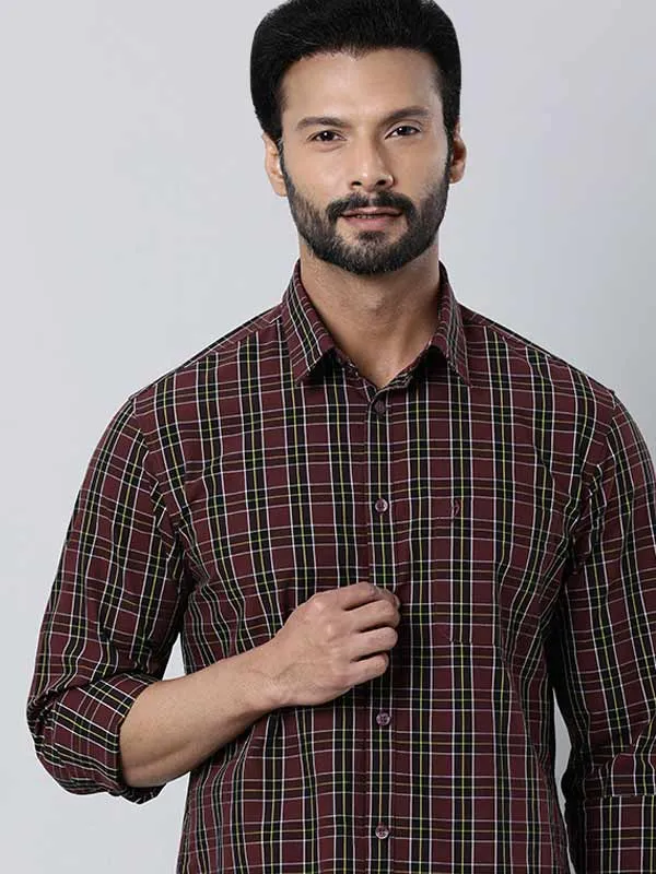 Regular Fit Smart Appearance Men Checked Full Sleeve Cotton Stretch Shirt