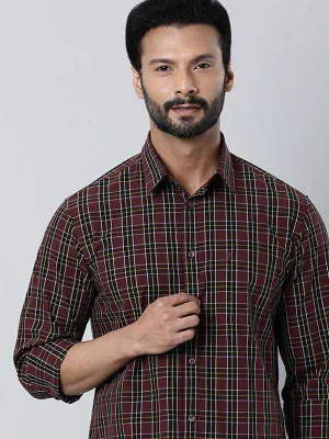 Regular Fit Smart Appearance Men Checked Full Sleeve Cotton Stretch Shirt