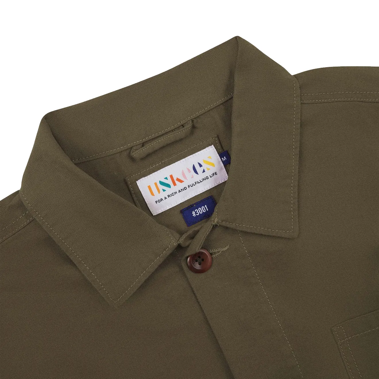 Uskees 3001 Buttoned Overshirt Dark Taupe Subtle patterns