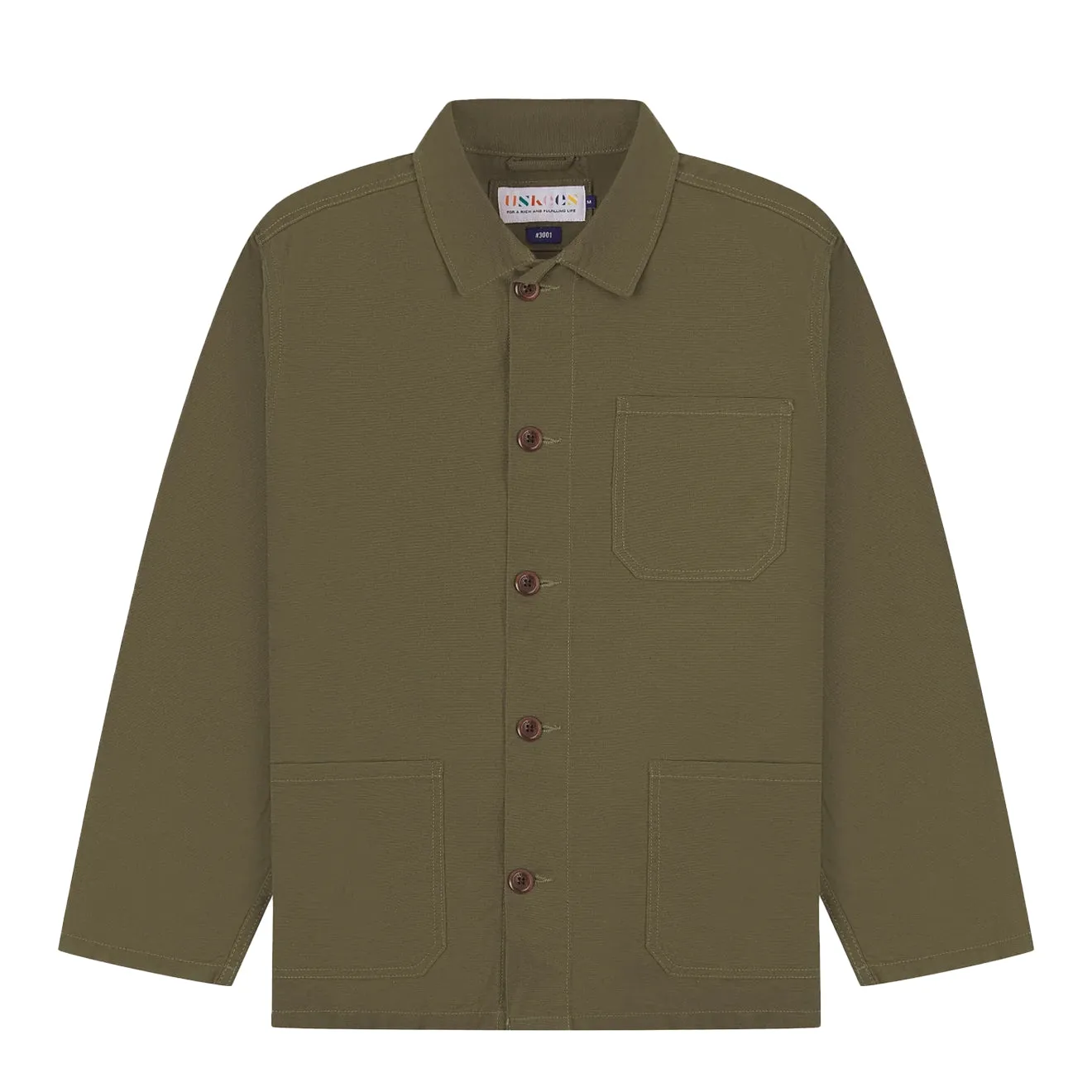 Subtle pattern Uskees 3001 Buttoned Overshirt Dark Taupe
