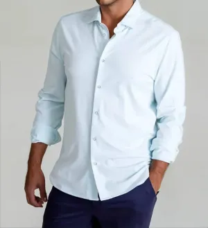 Single Shot Long Sleeve Tech Shirt In Light Blue Chilly Day Wear Eco-Friendly Fabric