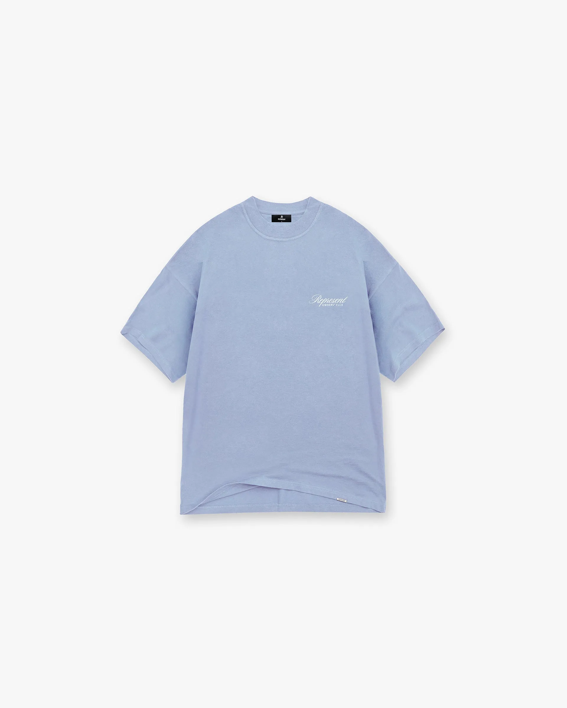 Soft and Lightweight Street Style Trend Represent Owners Club Script T-Shirt - Dusty Blue