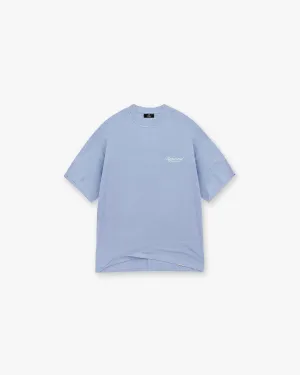 Soft and Lightweight Street Style Trend Represent Owners Club Script T-Shirt - Dusty Blue