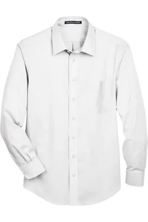 Coffee Run Matte Finish Devon & Jones Crown Collection Solid Stretch Twill Woven Dress Shirt