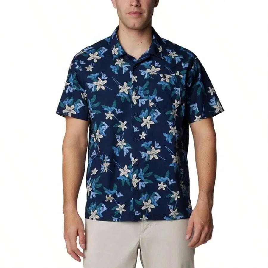 Columbia Arrow Springs Shirt Men's Collegiate Tropical Short Sleeve FTS809 Casual Design