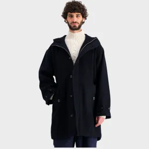 Tailored Cut Style Lightweight Comfort Parages Refuge Wool Coat Navy