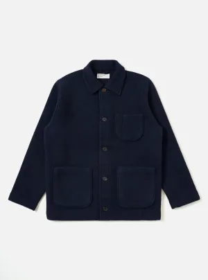 Universal Works Field Jacket Techno Melton Plain Navy Double stitching Detachable Layer