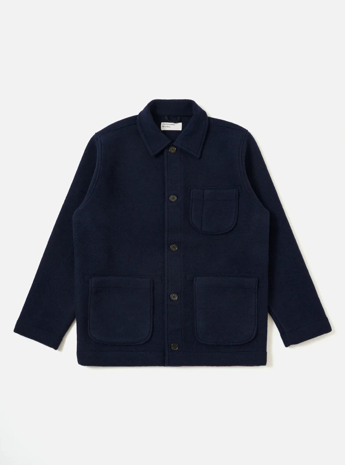 Universal Works Field Jacket Techno Melton Plain Navy Double stitching Detachable Layer