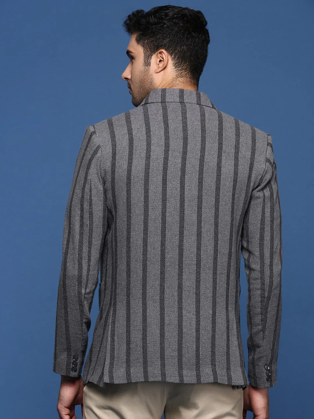 Men's Charcoal Slim Fit Single Breasted Slim Fit Formal Blazer Ultra Soft Brushed Interior